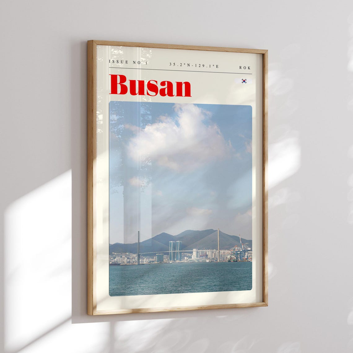 Busan South Korea Harbor Skyline Bridge Seaside Travel Poster - Image 2