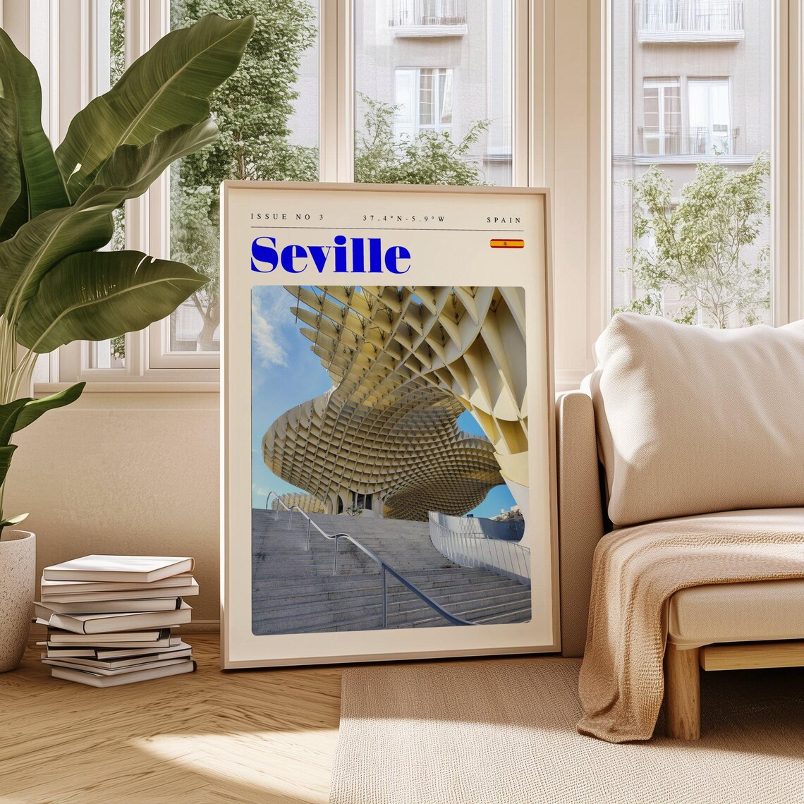 Seville Spain Metropol Parasol Wooden Mushroom Travel Poster