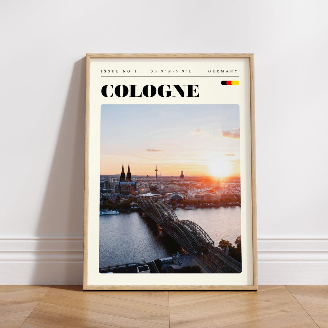 Cologne Germany Cathedral Rhine Sunset Skyline Travel Poster - Image 3