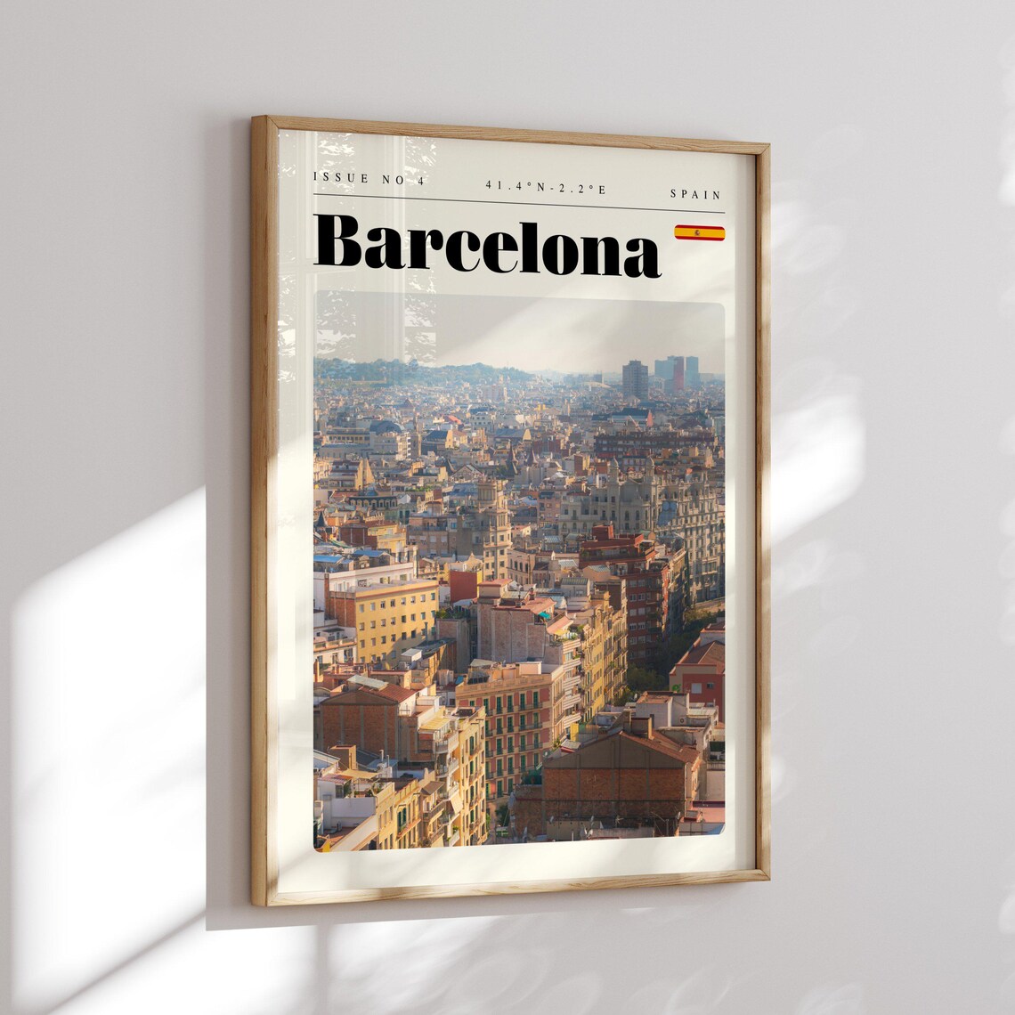Barcelona Spain Panoramic Old Town Skyline Vintage Travel Poster - Image 2