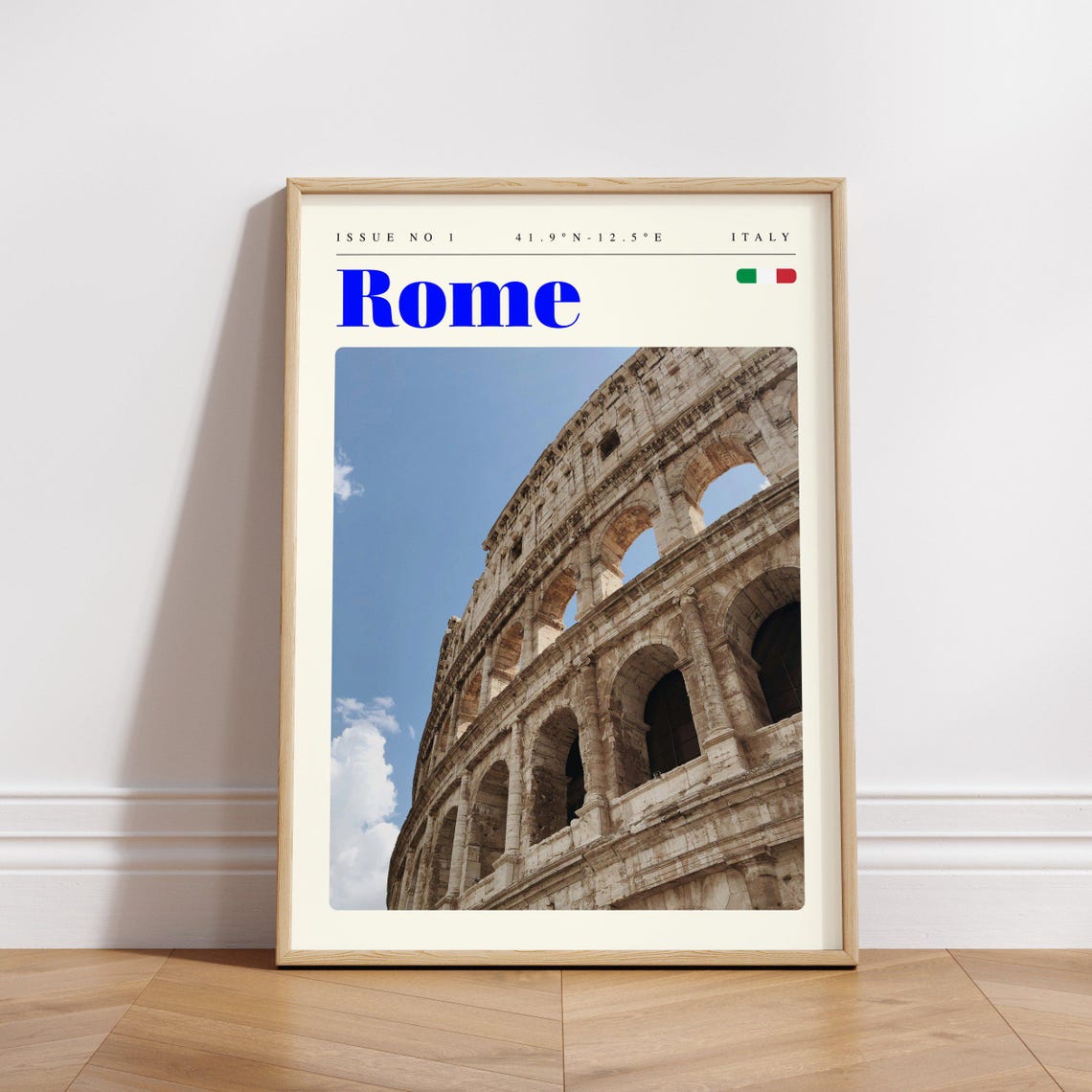 Rome Italy Colosseum Ancient Amphitheater Blue Sky Travel Poster - Image 3