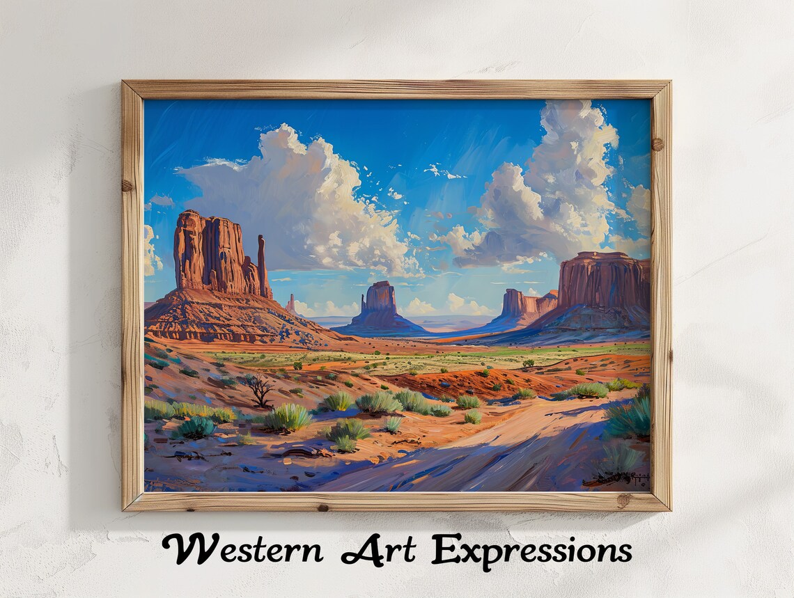 Monument Valley Red Rock Buttes Desert Southwest Oil Painting Print