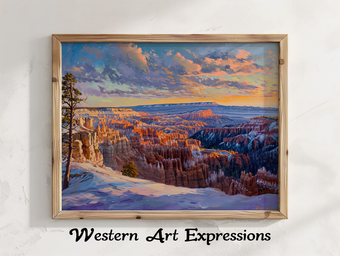 Sunrise Point Bryce Canyon Snowy Hoodoos Utah Landscape Poster