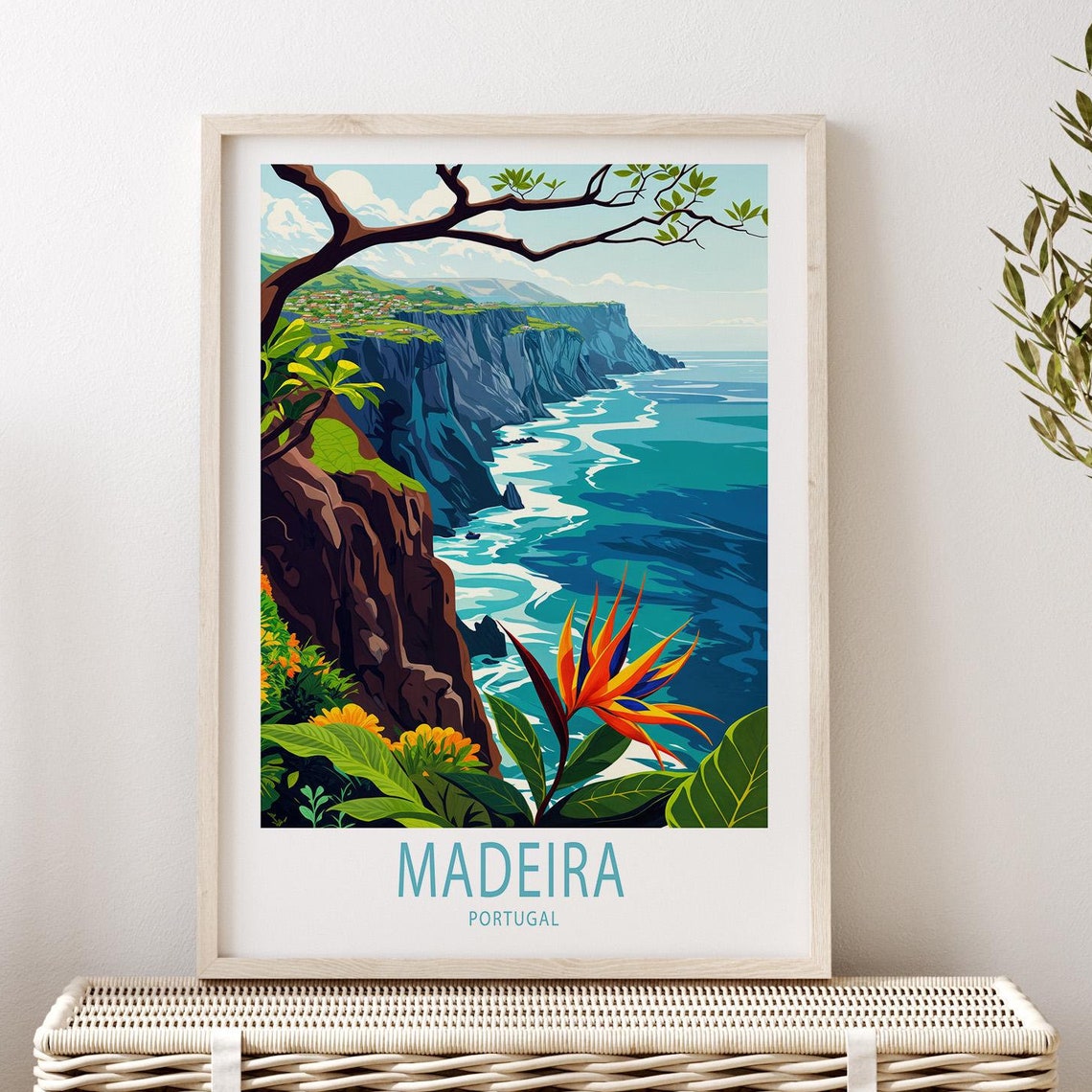 Madeira Travel Poster Portugal Africa Wall Art Madeira Portugal Print Home Decor Birthday Gifts Custom Travel Poster