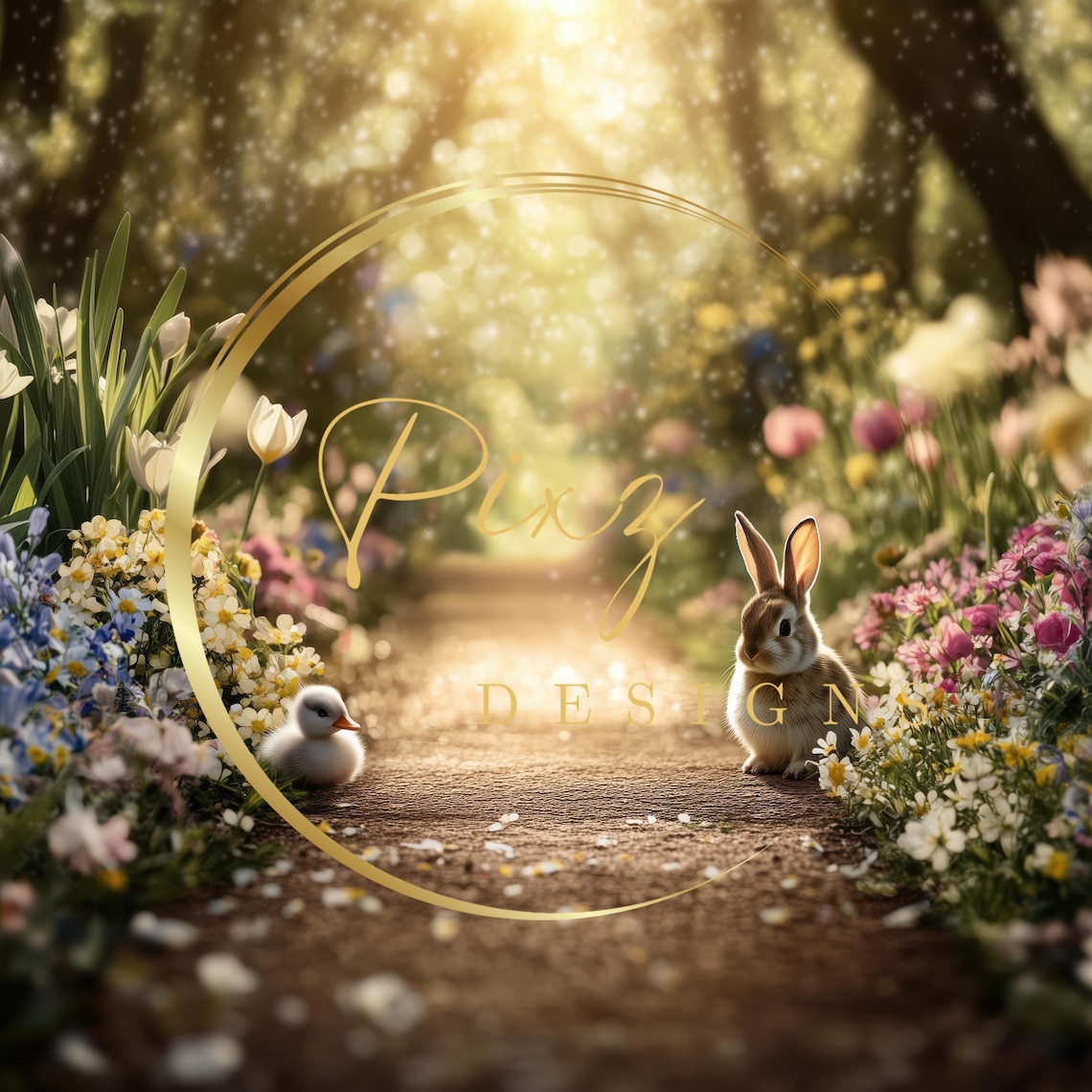 Spring Flower Garden Path Fairy Tale Poster - Image 2