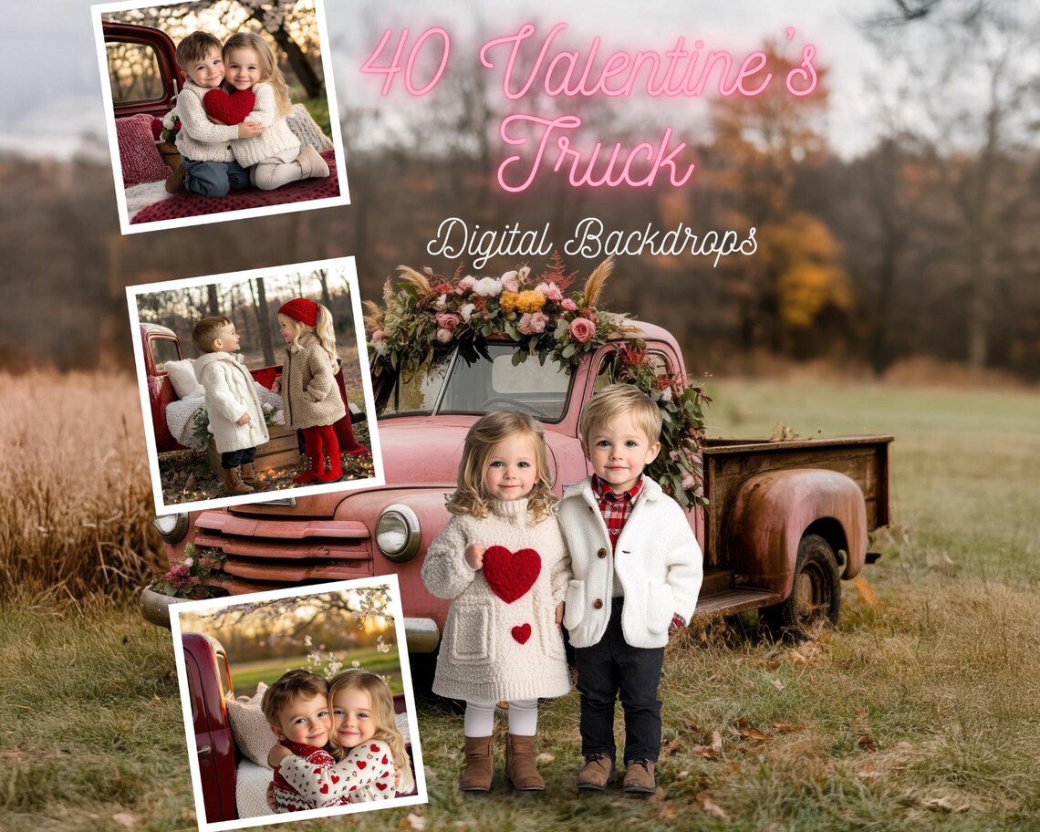 Romantic Valentines Day Truck Backgrounds