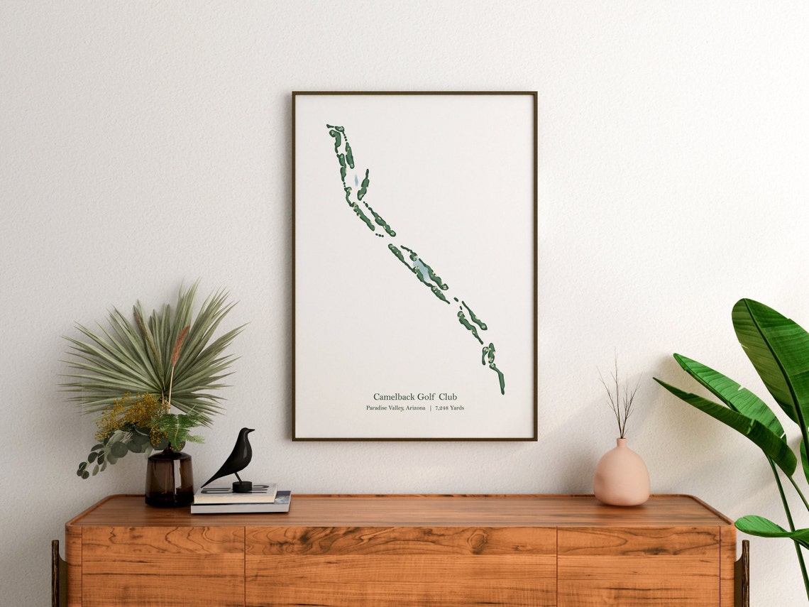 Camelback Golf Club Paradise Valley Arizona Course Map Poster