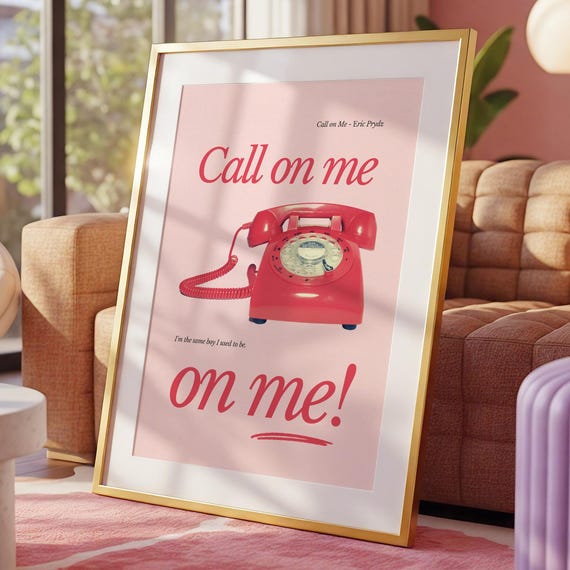 Call On Me Lyric Print Eric Prydz Ibiza Classics Wall Art House Music Disco Decor Retro Colourful Prints Physical