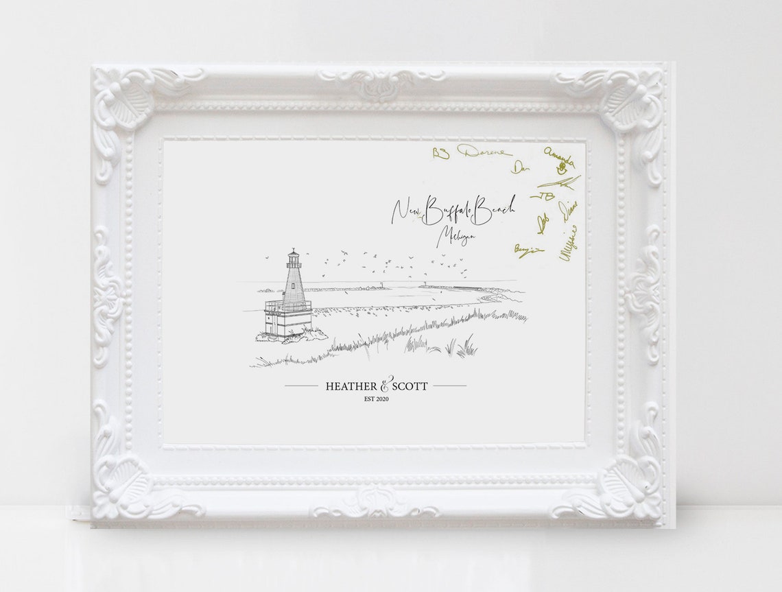 The Biltmore Florida Wedding Venue Sketch Guest Book Art Poster - Image 3