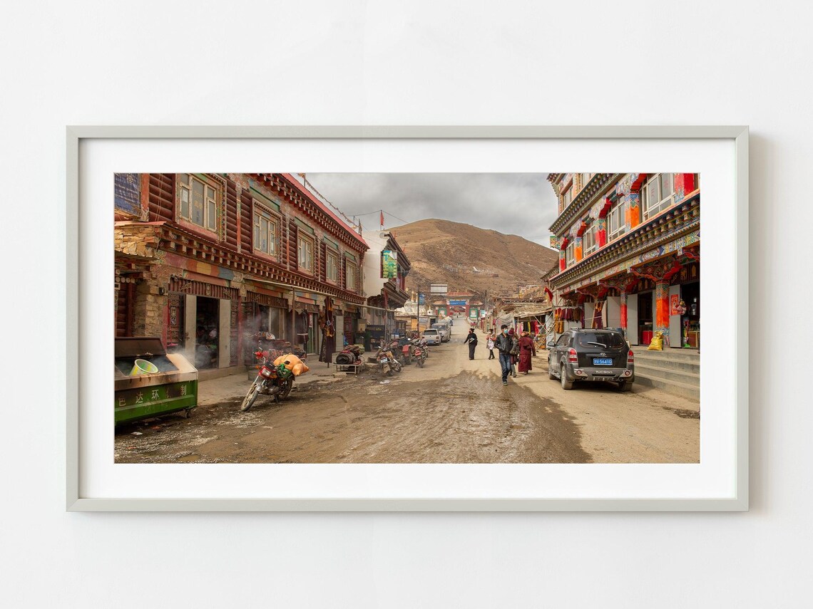 Tibetan Town Main Street Colorful Buildings Travel Photo Poster