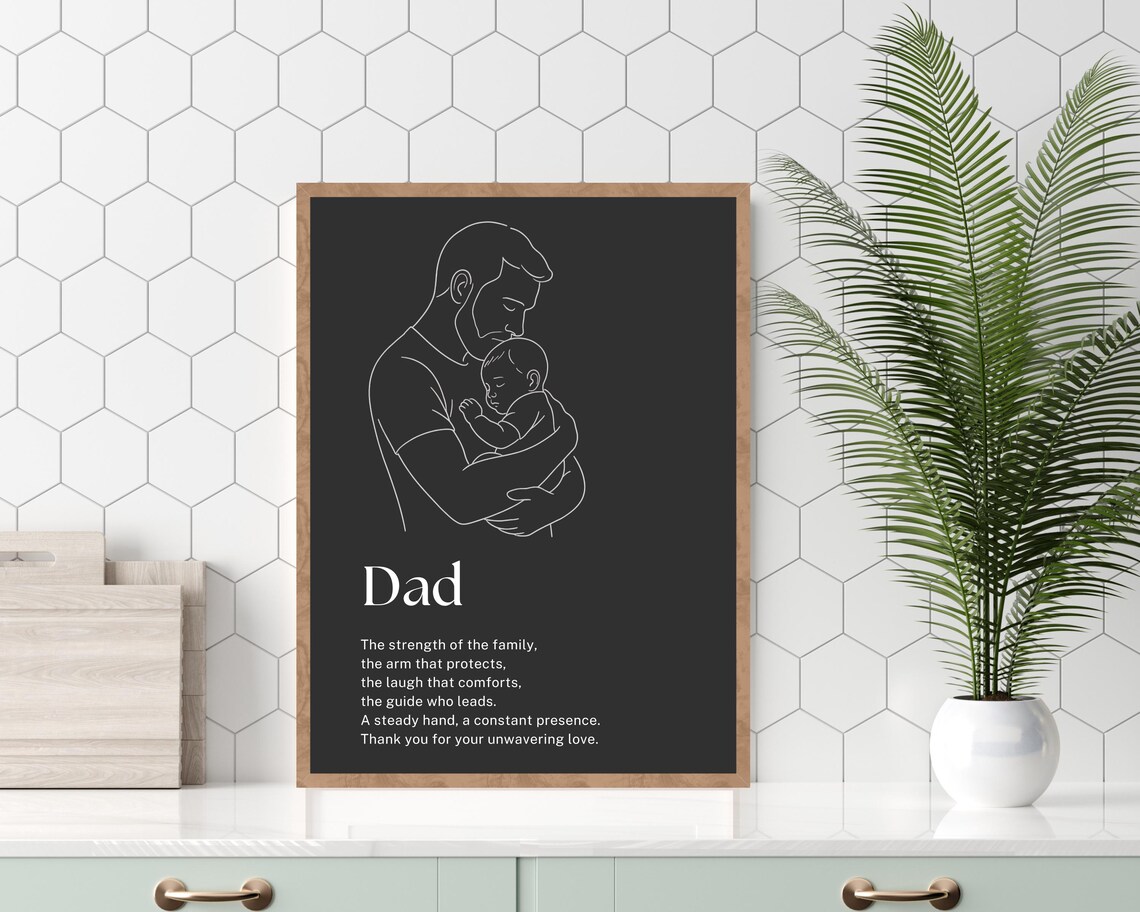 Father's Day Gift, Minimalist Line Art For Dad - Image 2