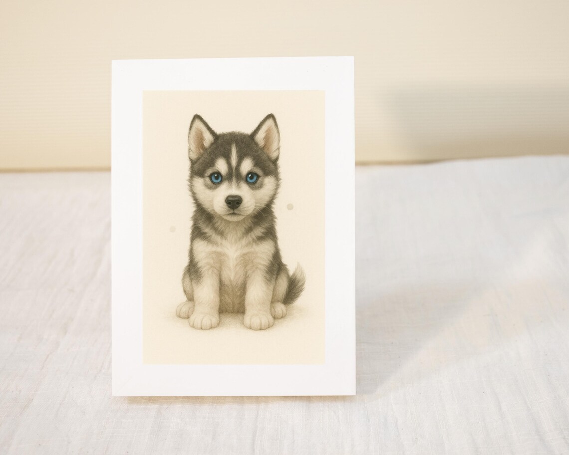 Husky Dog Puppy Art Print, Nursery Decor - Image 3