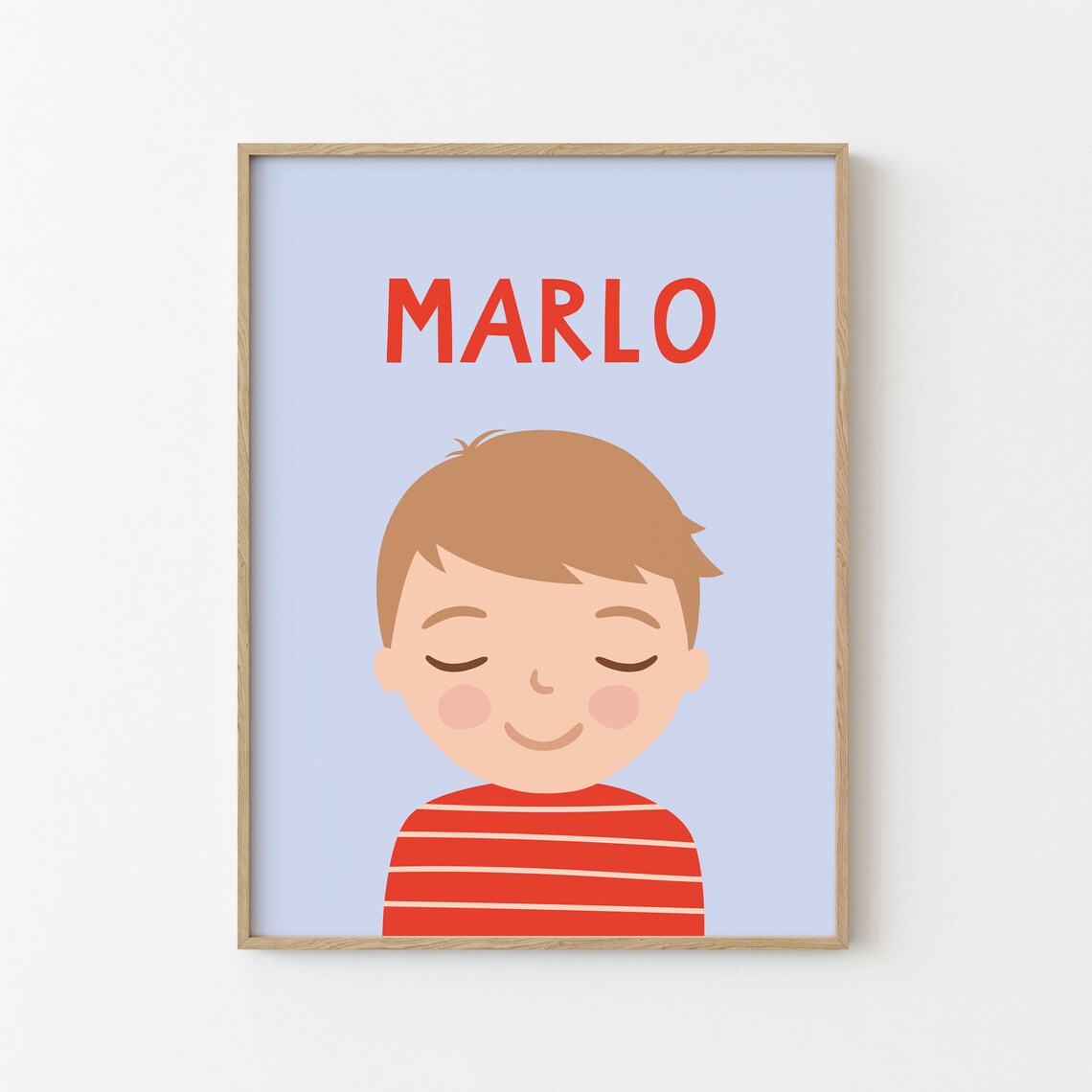 Personalized Boy Portrait Illustration Poster for Kids