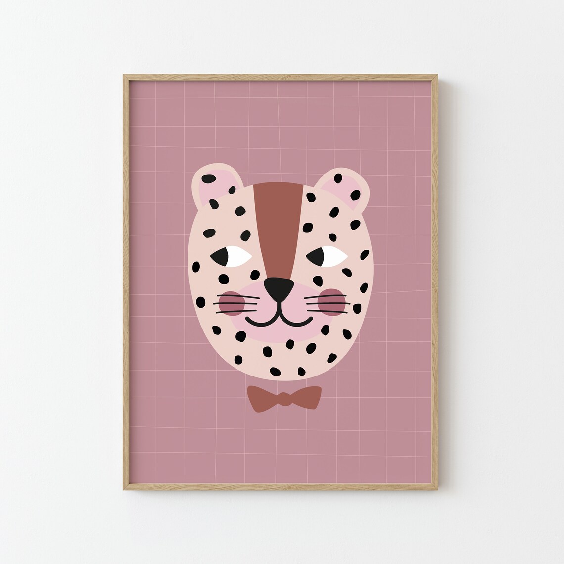 Leo Illustration Rose Poster, Kids Nursery Decor