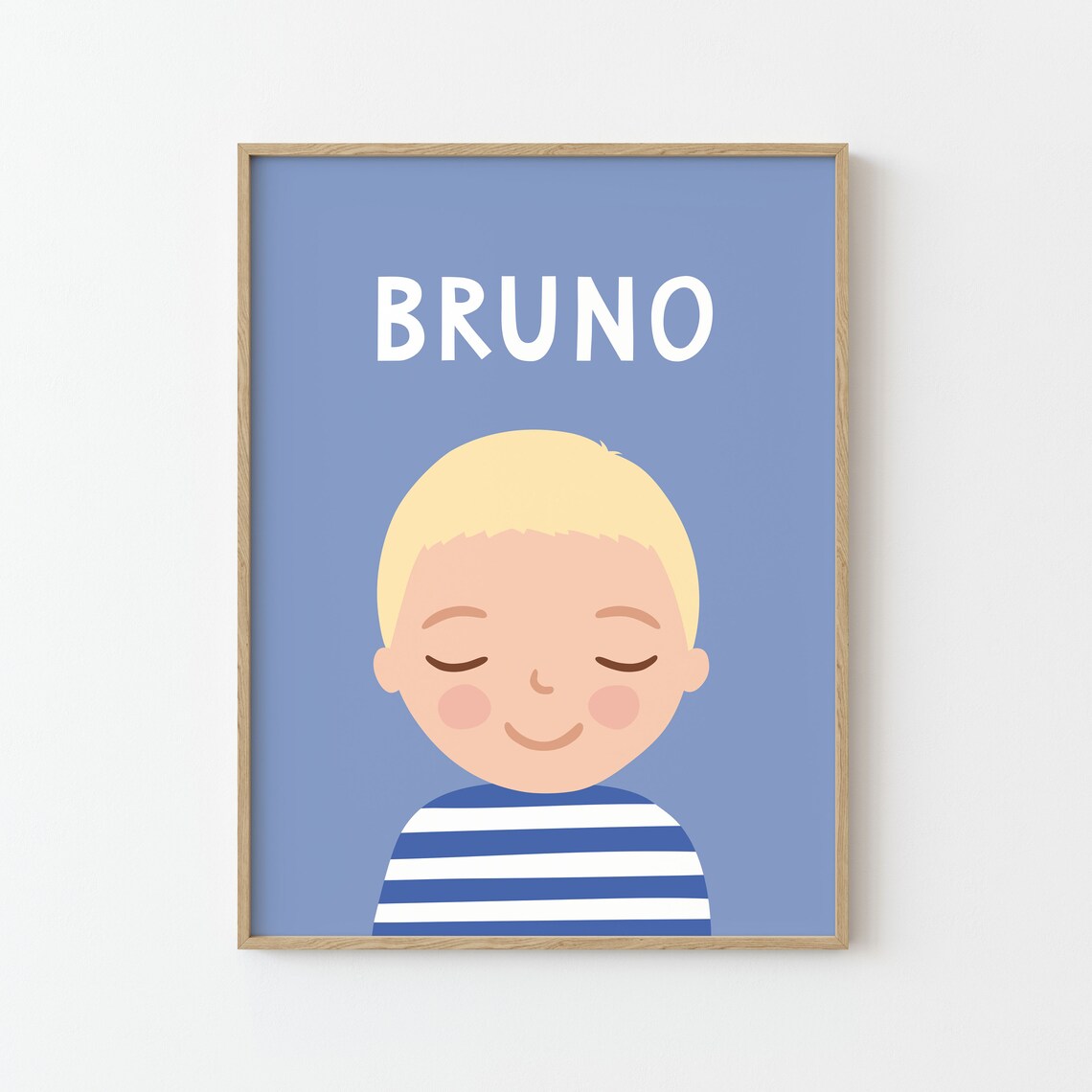Personalized Boy Portrait, Nursery Kids Wall Art Print - Image 2