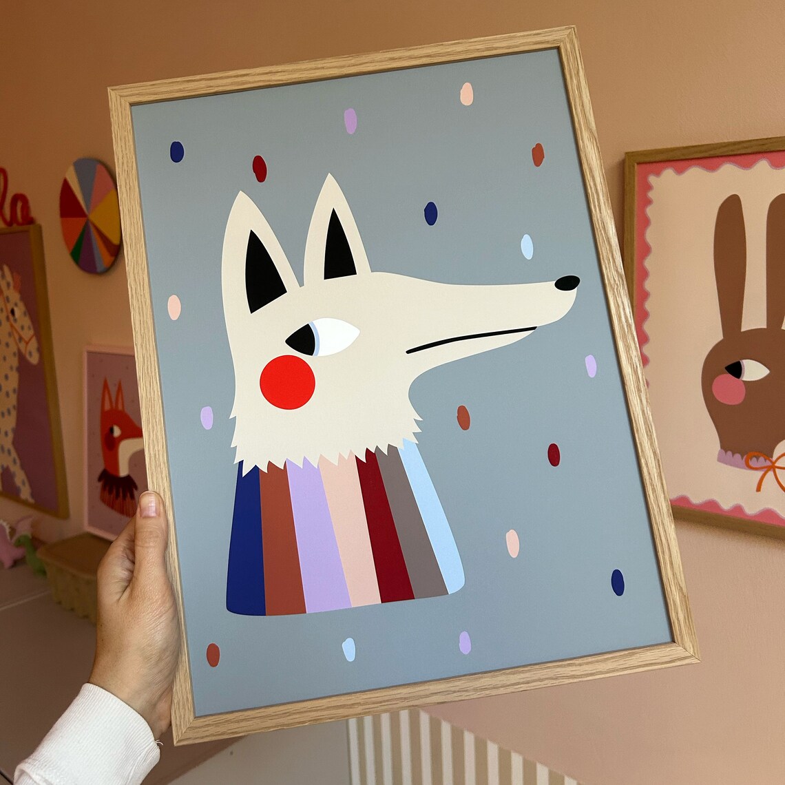 Wolf Print Illustration Poster For Kids Nursery Decor - Image 2