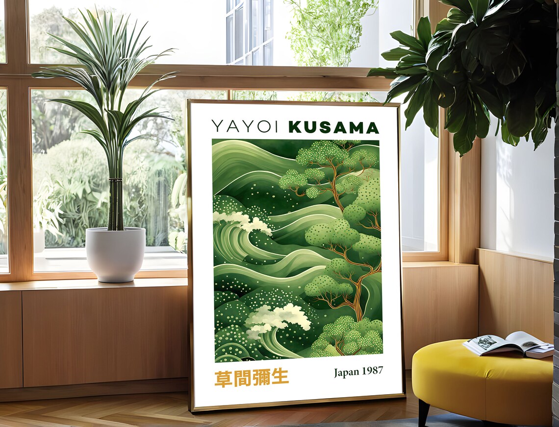 Yayoi Kusama Green Waves Japanese Nature Japan 1987 Art Poster - Image 5