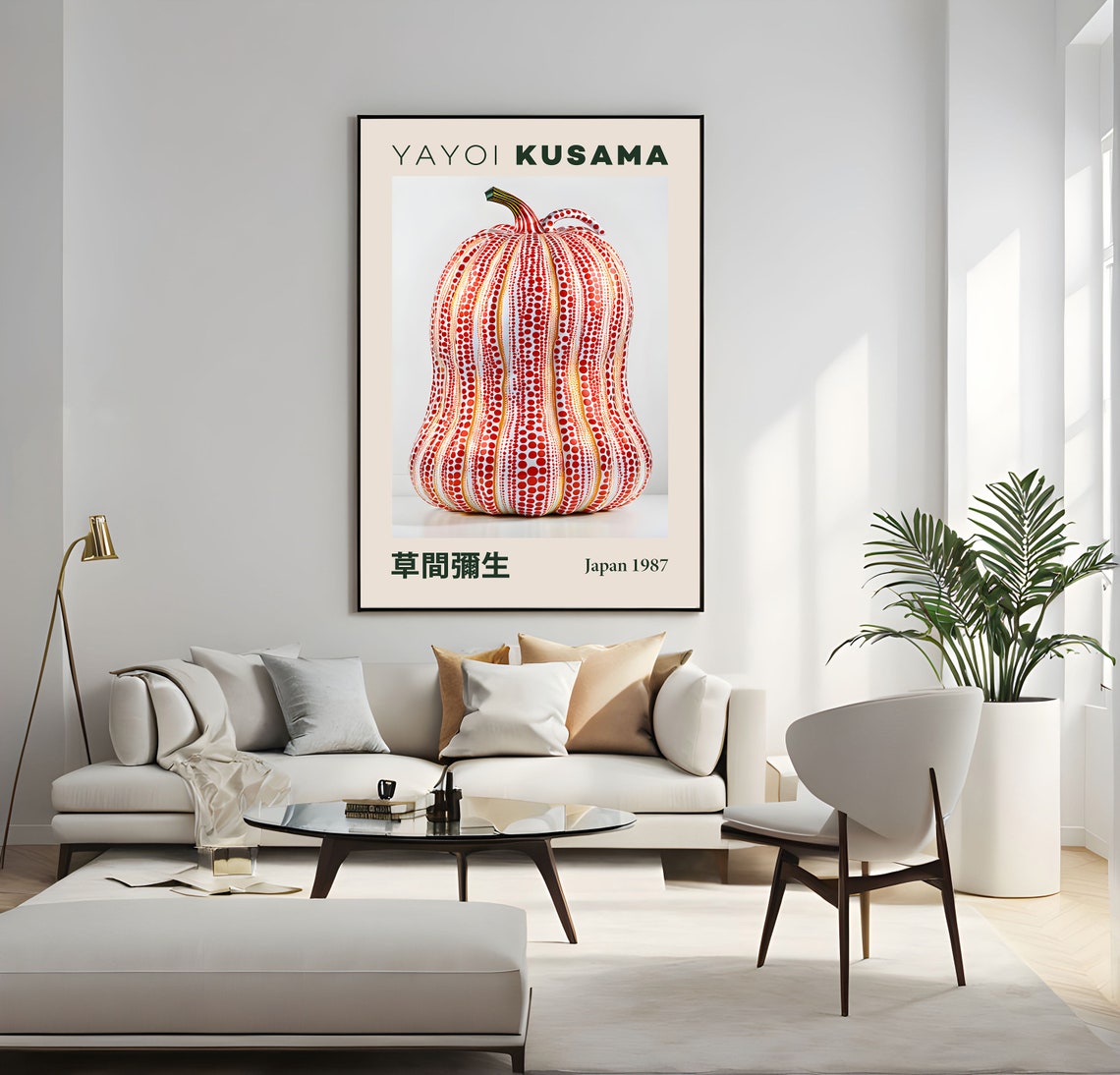 Yayoi Kusama White Pumpkin Red Polka Dot Sculpture Japan 1987 Poster - Image 4