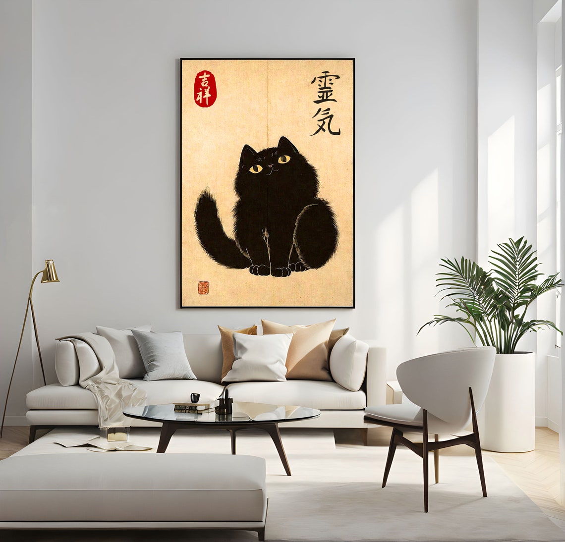 Japanese Cat Poster Brings You Good Fortune And Spiritual Energy Cat Lovers Gift Japanese Vintage Wall Art Animal Wall Decor Art Print - Image 5
