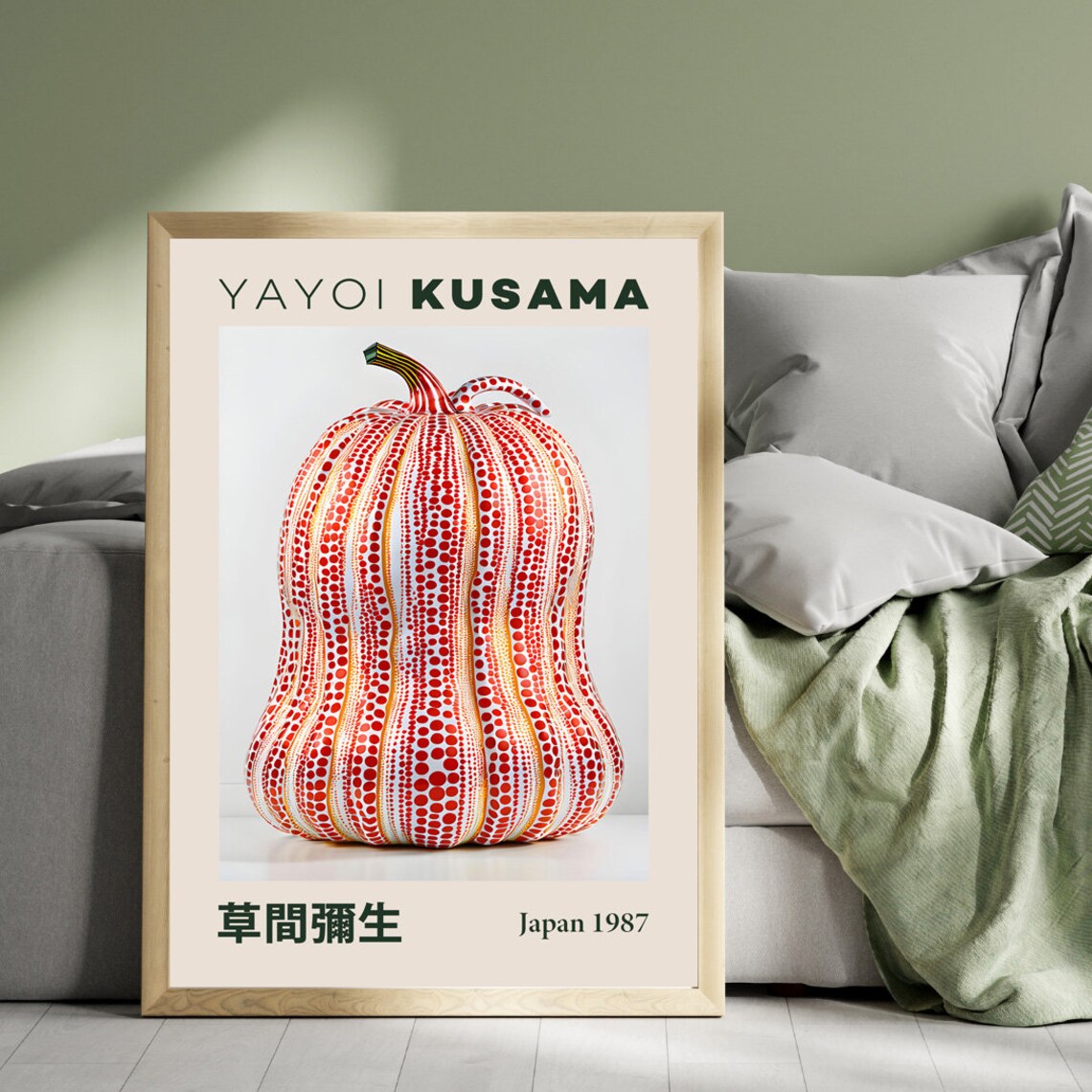 Yayoi Kusama White Pumpkin Red Polka Dot Sculpture Japan 1987 Poster - Image 3