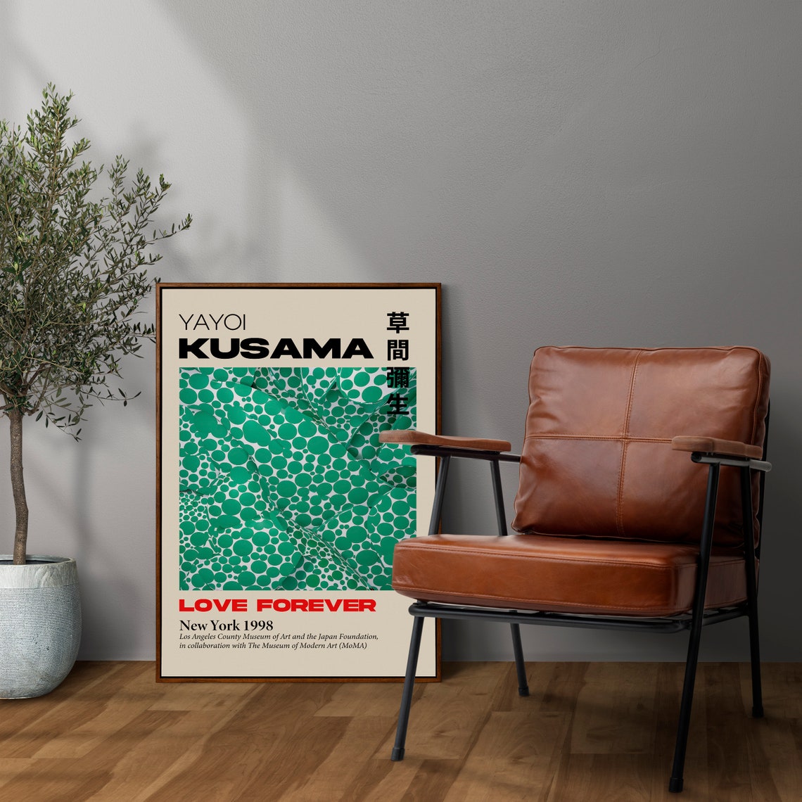 Yayoi Kusama Art Print Green Polka Dots Yayoi Kusama Exhibition Japanese Art Kusama Poster Yayoi Kusama Green Polka Dots Vibrant - Image 3