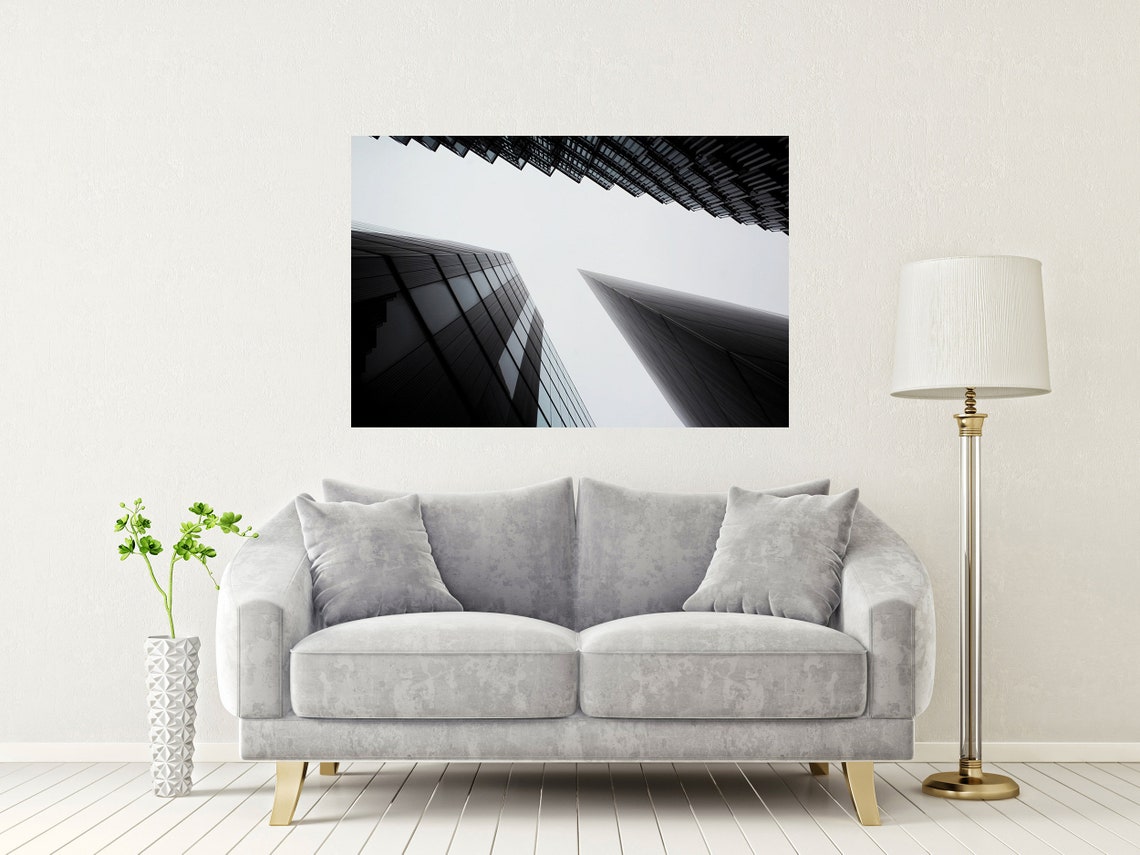 Modern Skyscrapers Abstract Looking Up At Architecture Poster - Image 2