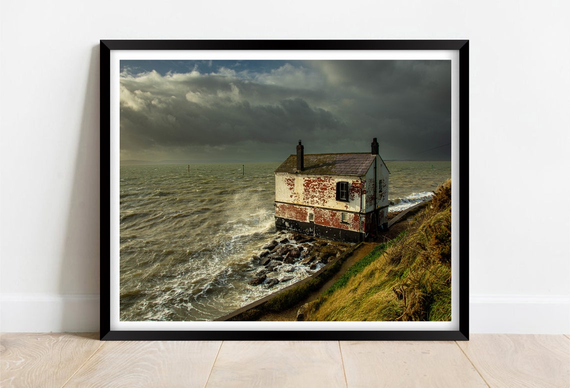 Lepe Beach Hampshire Storm Clouds Shore Building Waves Poster