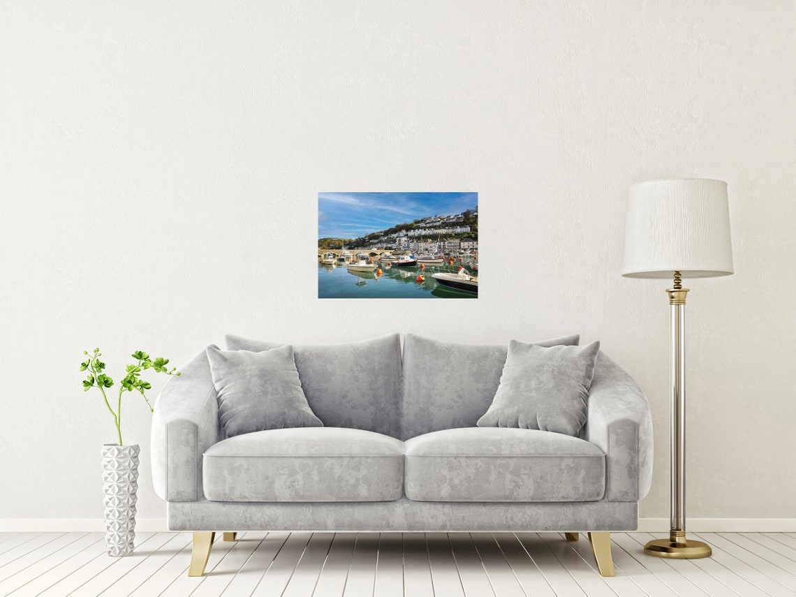 Looe Harbour Cornwall Fishing Boats Waterfront Village Poster - Image 2