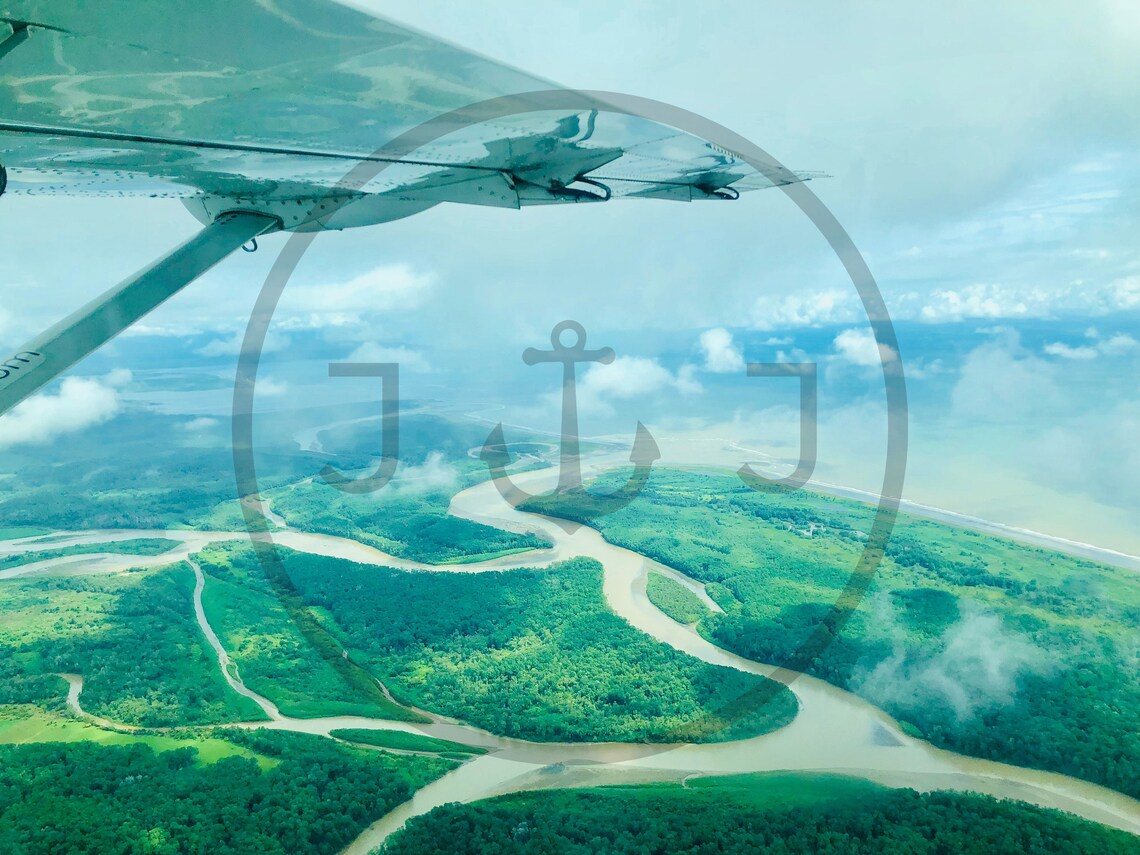 Costa Rica Aerial Rainforest River Delta Coastline Photo Poster - Image 3