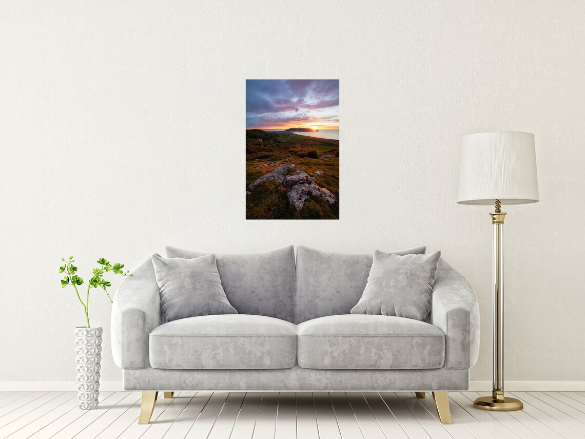 Llandudno Creuddyn Peninsula Wales Golden Sunset Coast View Poster - Image 2