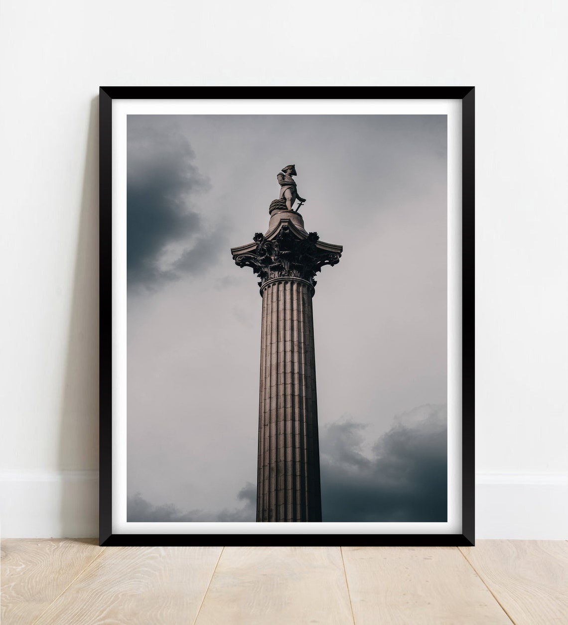 Nelsons Column Trafalgar Square London Moody Monument Poster
