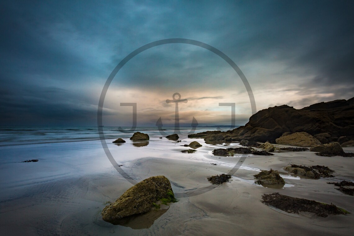 Druidstone Beach St Brides Bay Wales Moody Night Seascape Print - Image 3