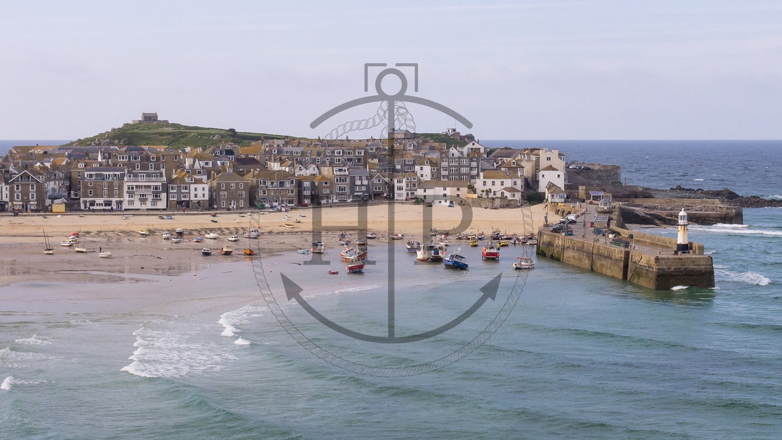 St Ives Cornwall Harbour Boats Pier Lighthouse Seaside Poster - Image 3