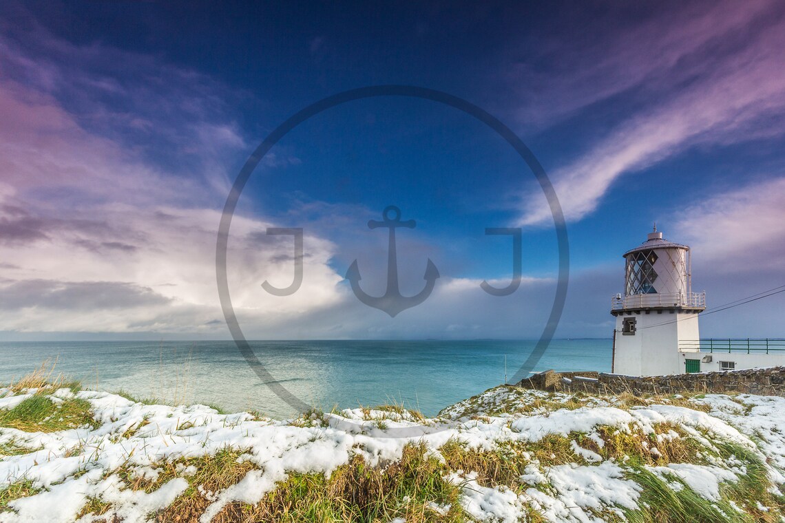 Blackhead Lighthouse Northern Ireland Snowy Coastline Poster - Image 3