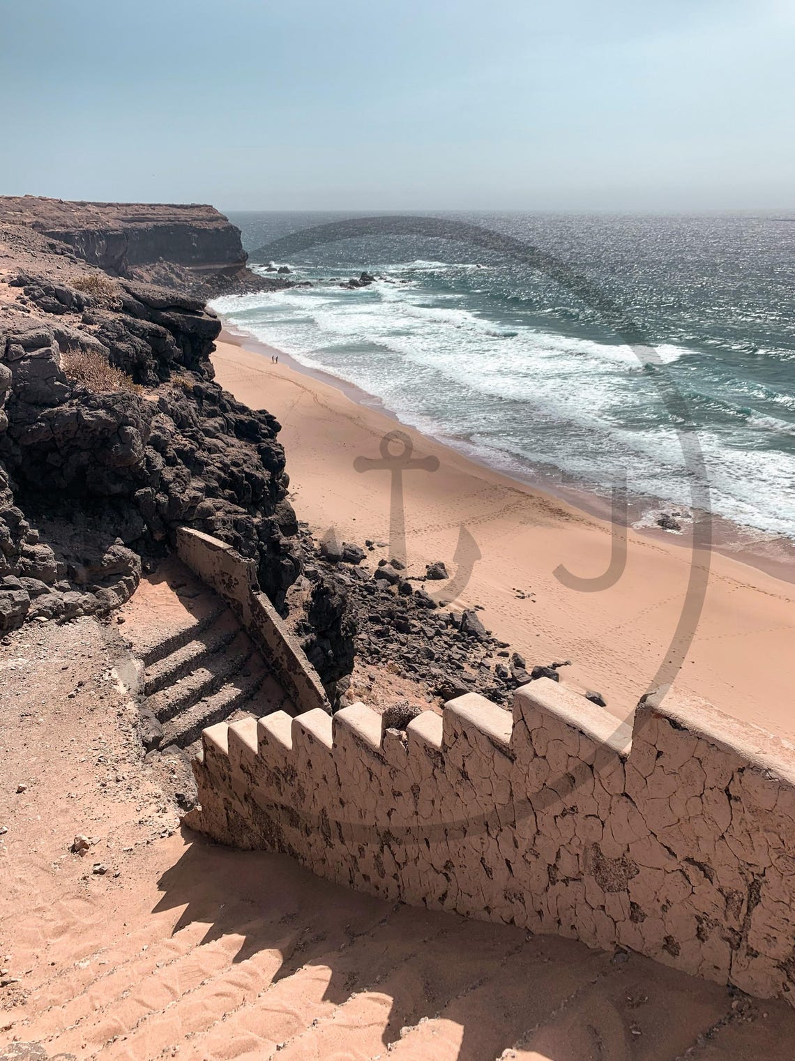 Rocky Volcanic Coastline Secluded Sandy Beach Ocean Waves Poster - Image 3