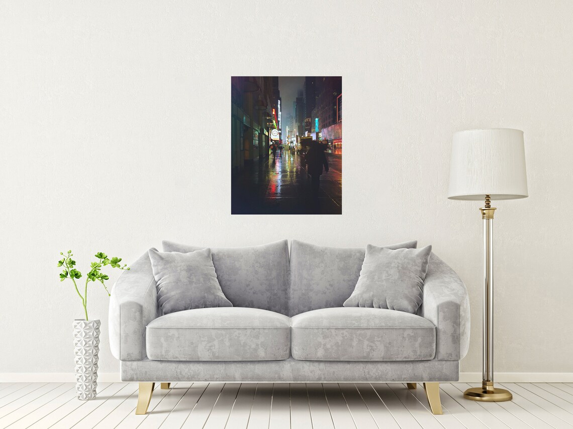 New York In The Rain At Night Photography Print Photography Fine Art Wall Art Exclusive Print Posters Photos Home Dcor Usa - Image 2