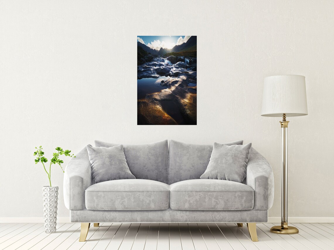 Glen Brittle Isle Of Skye Rocky Pools Sunrise Mountains Poster - Image 2