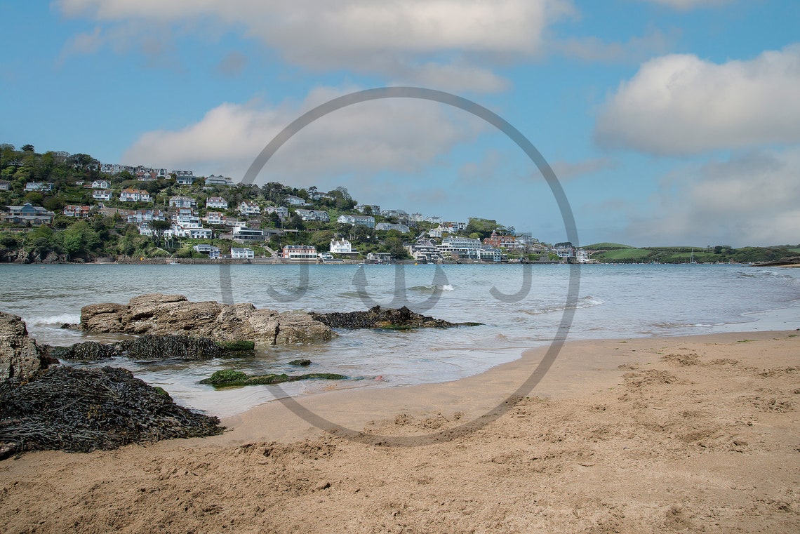 Seaside Town Across the Bay With Rocky Shores and a Sandy Beach Poster - Image 3