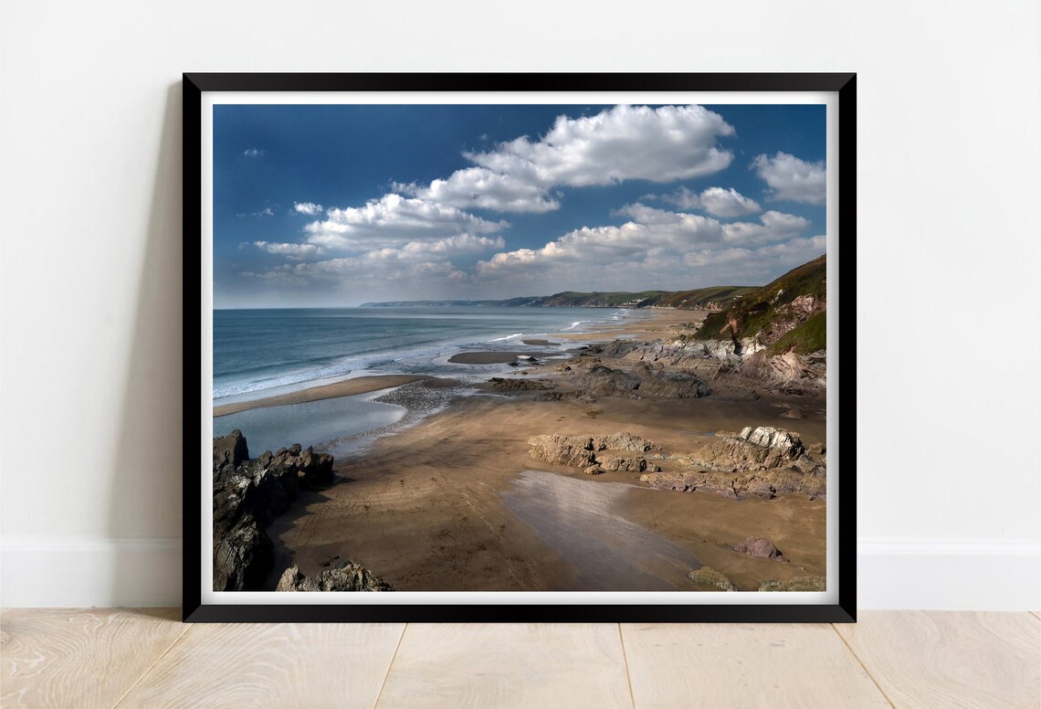 Sharrow Beach Whitsand Bay Cornwall Rocky Shore Golden Sand Poster