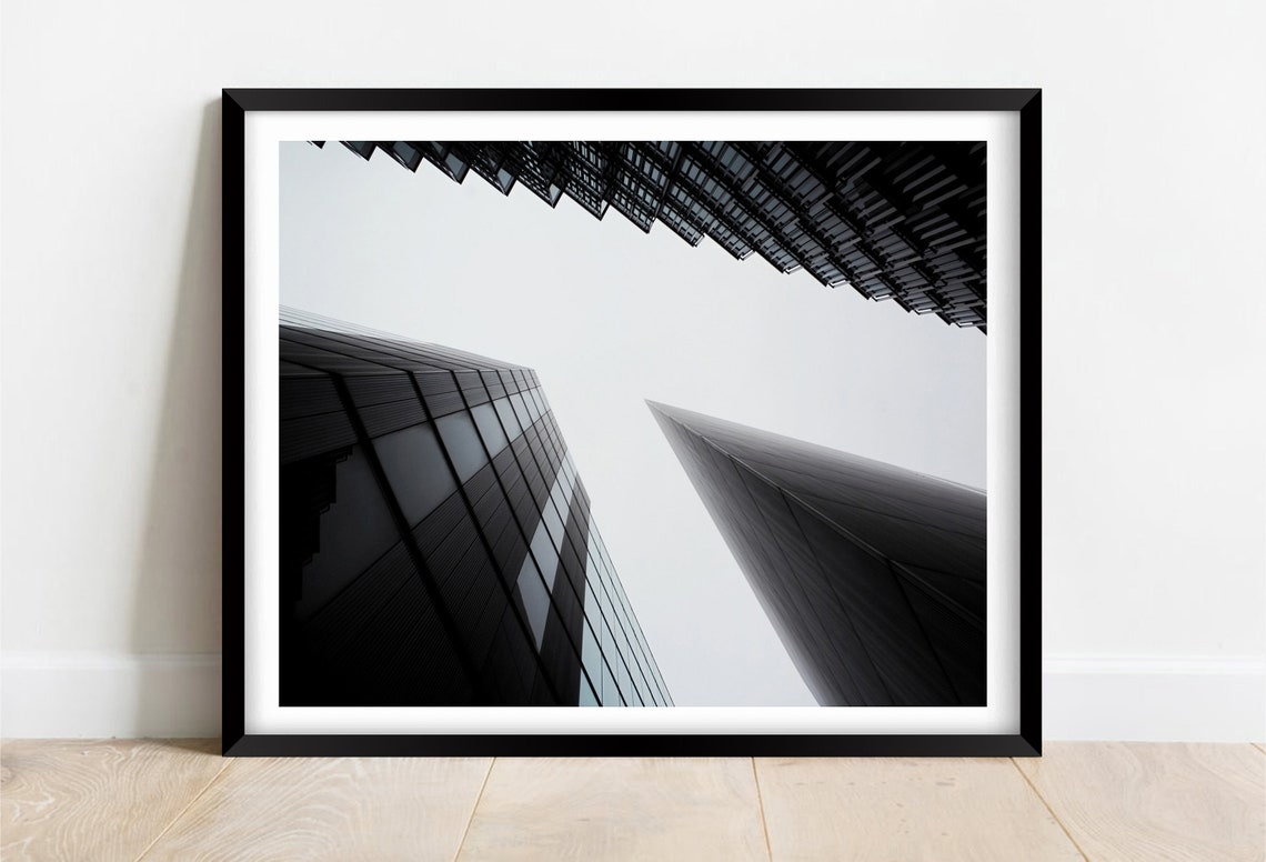 Modern Skyscrapers Abstract Looking Up At Architecture Poster