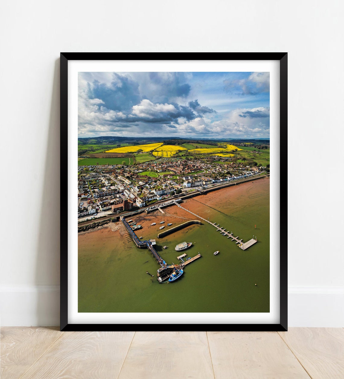 Starcross Exe Estuary Teignbridge Devon Aerial Town Fields Poster