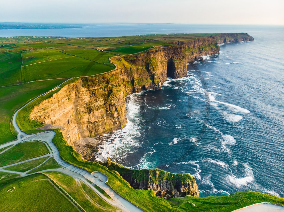 Cliffs Of Moher Ireland Aerial View Of Dramatic Sea Cliffs Poster - Image 3
