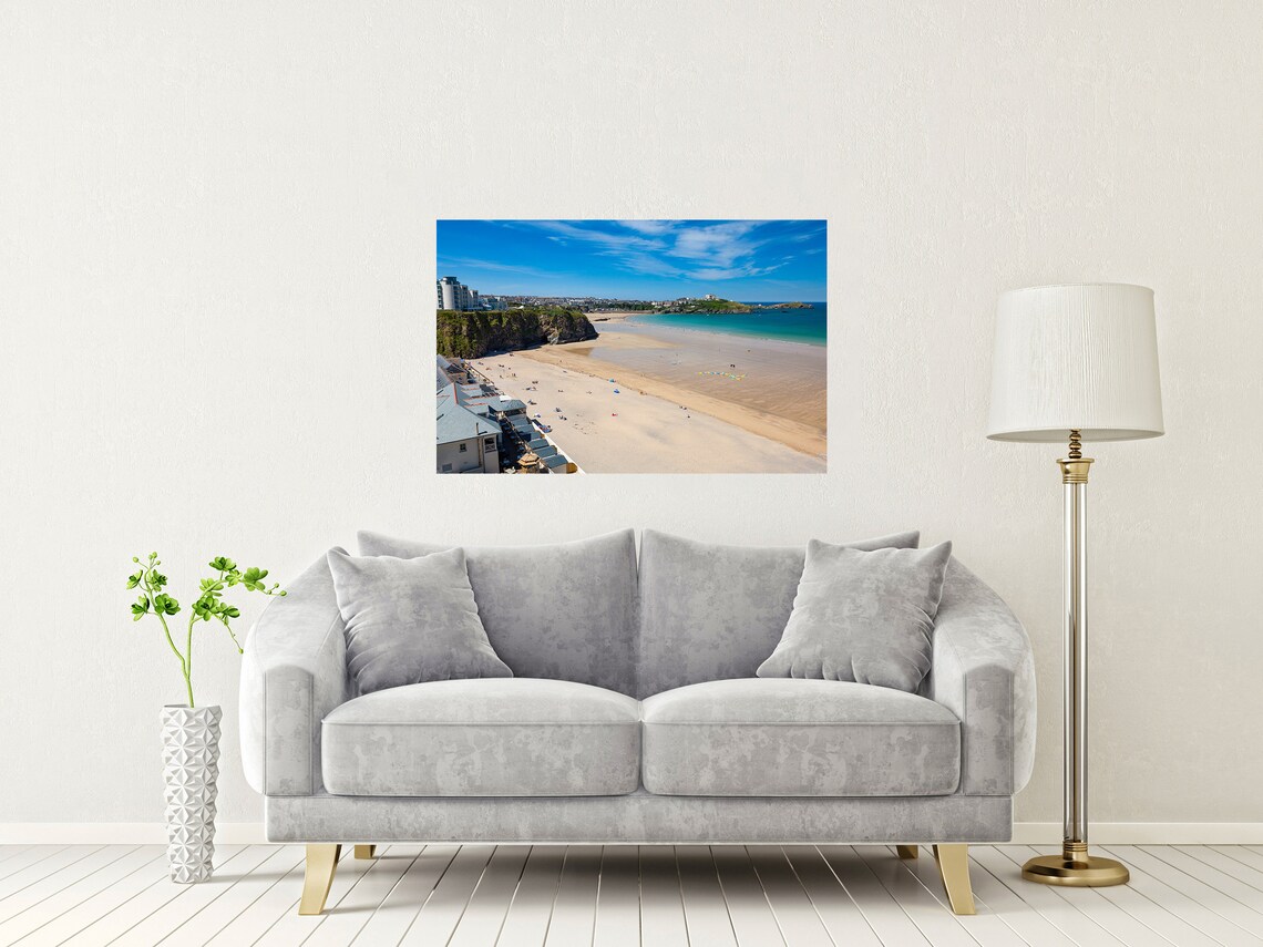 Tolcarne Beach Newquay Cornwall Golden Surf Town Beach Print - Image 2