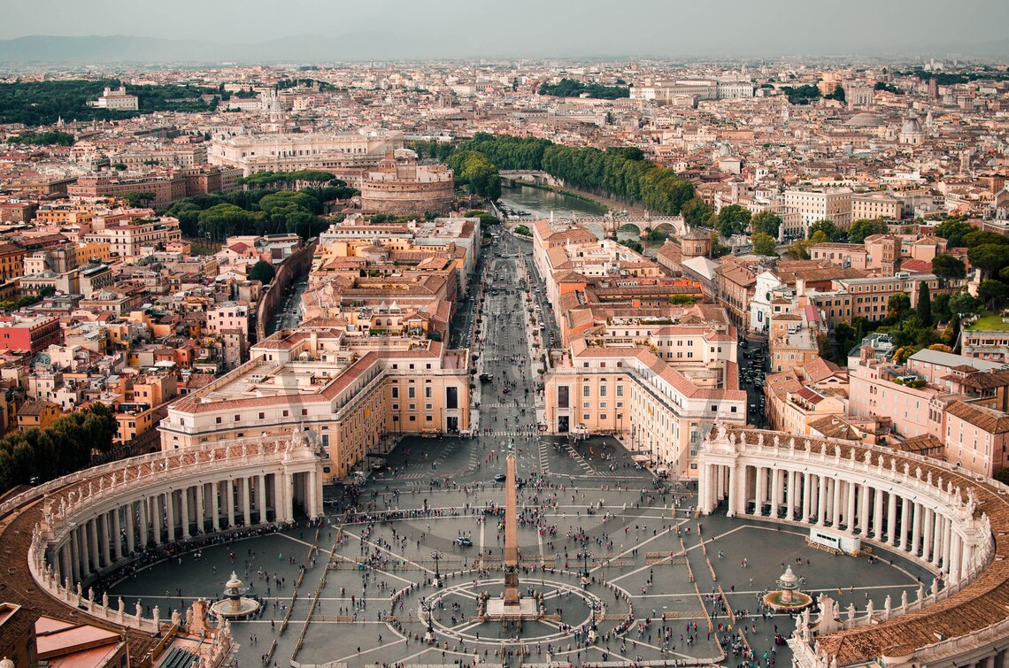 Aerial View of Saint Peters Square in Vatican City Rome Poster - Image 3