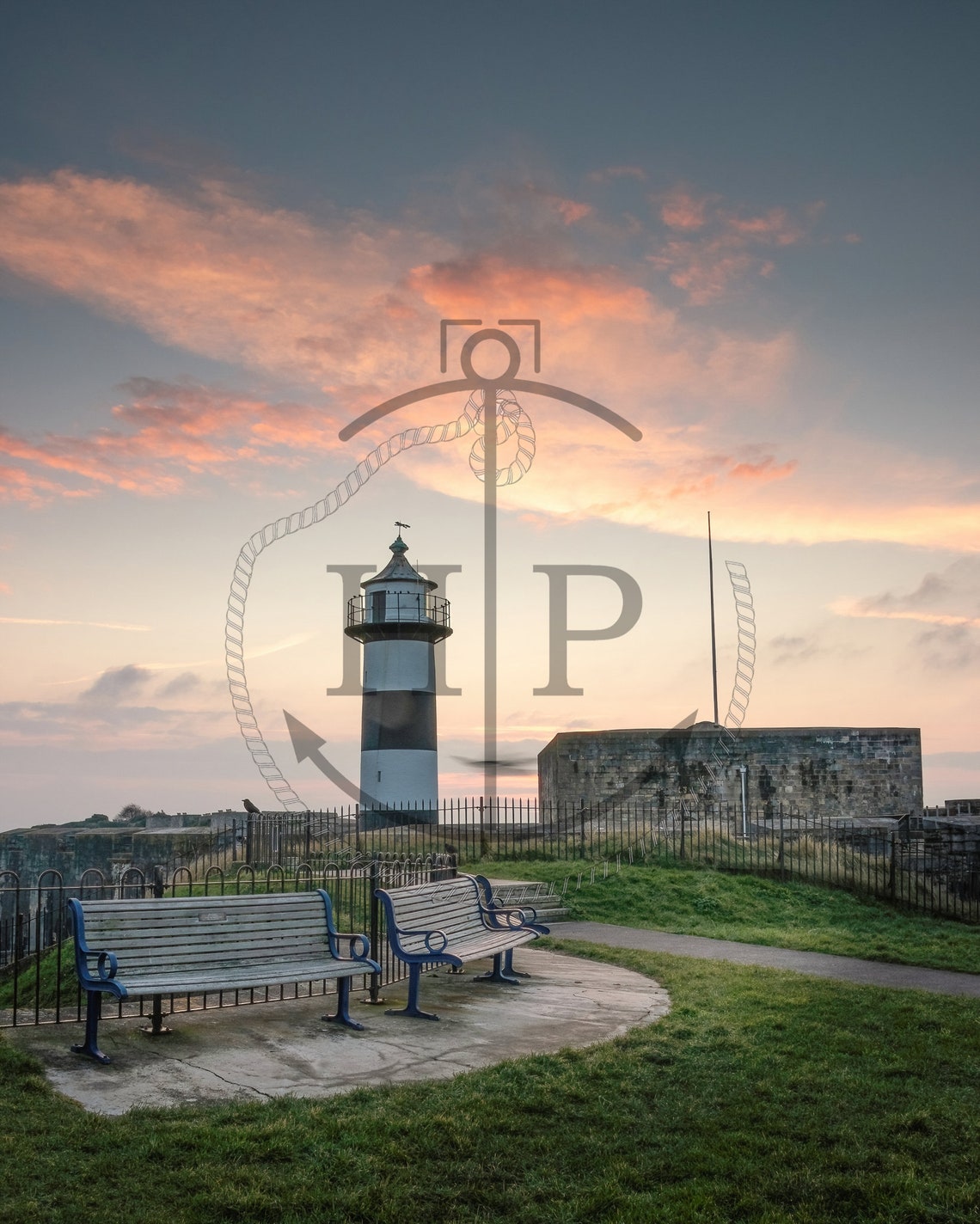 Southsea Castle Lighthouse Portsmouth At Sunset Coastal Poster - Image 3