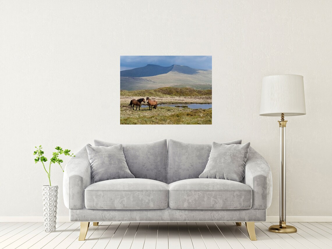 Pen Y Fan Wales Wild Ponies Mountain Moorland Landscape Poster - Image 2