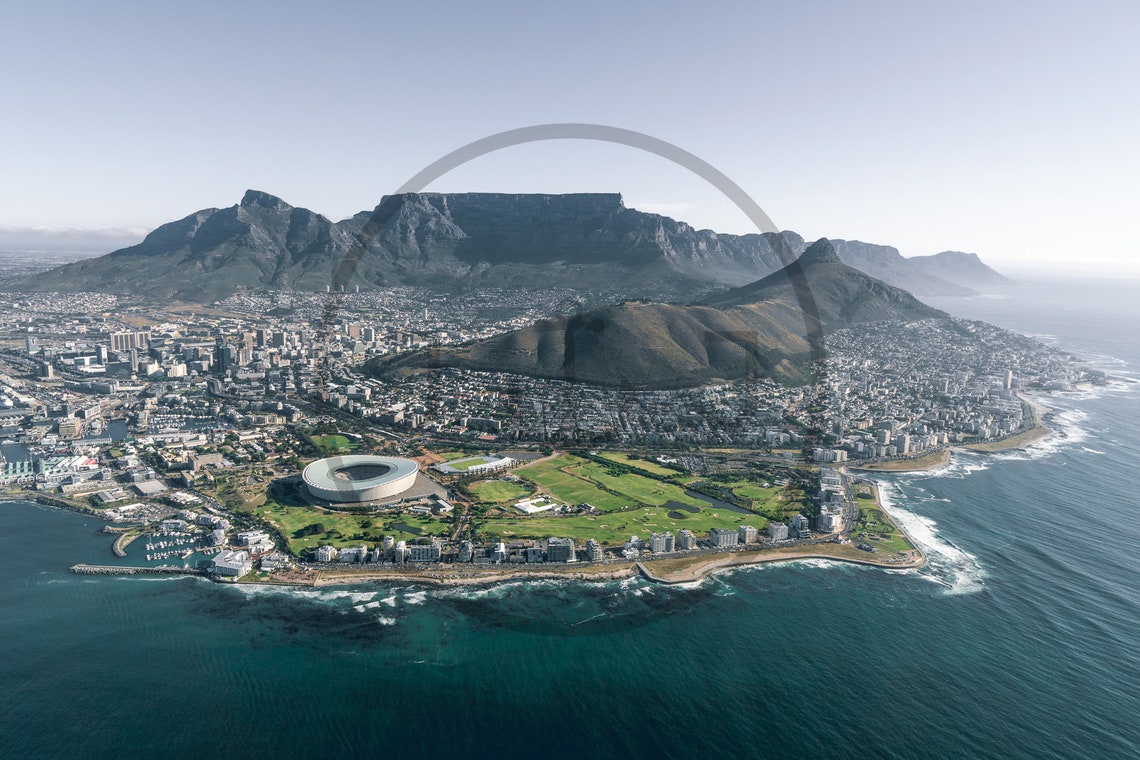 Cape Town Aerial Panorama Table Mountain Stadium Coast Poster - Image 3
