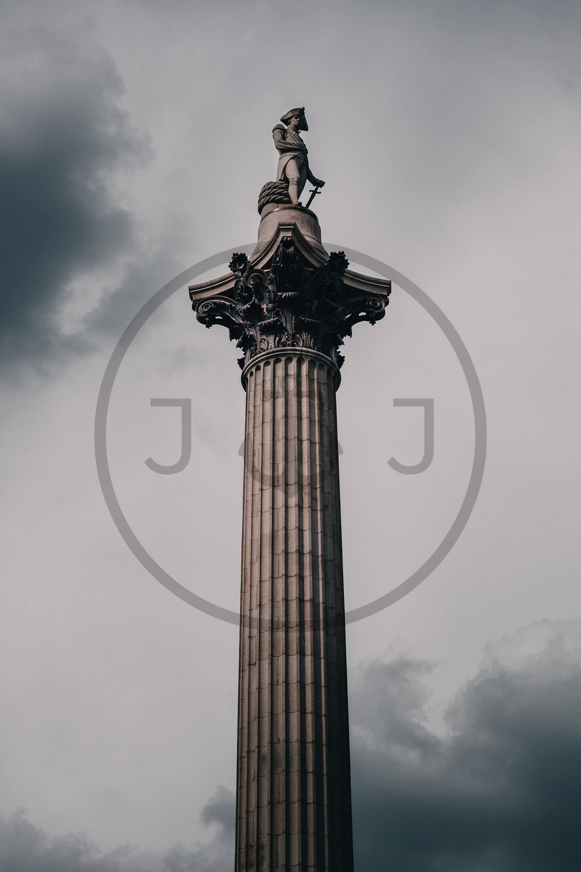 Nelsons Column Trafalgar Square London Moody Monument Poster - Image 3