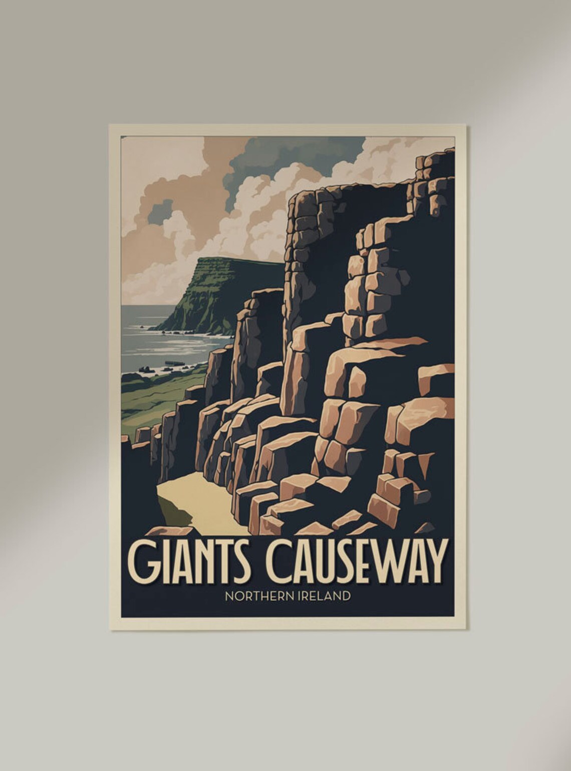 Giants Causeway Northern Ireland Basalt Coast Vintage Travel Poster - Image 2