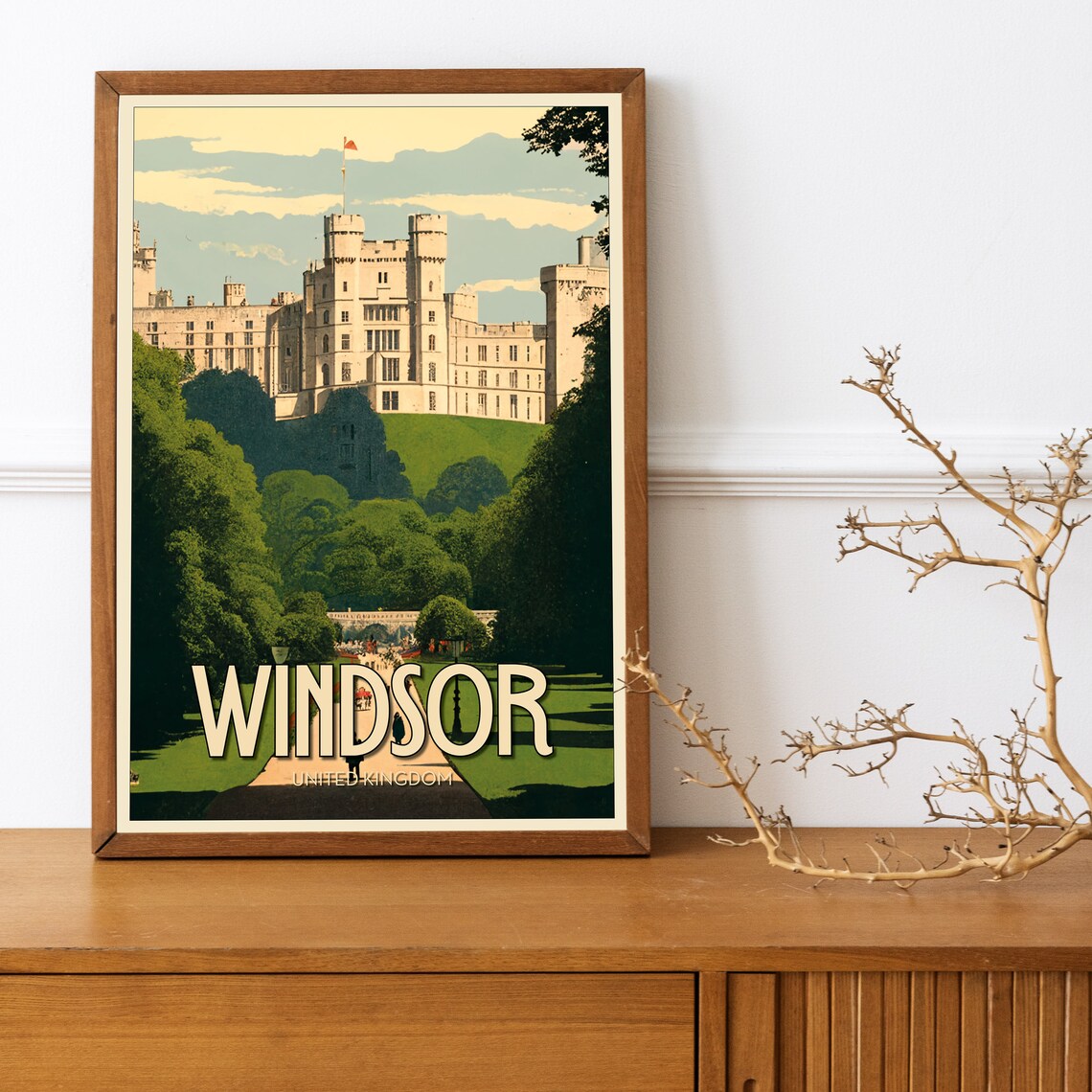 Windsor England Castle Historic Royal Residence Garden Poster - Image 2